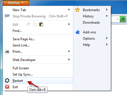 Come aggiungere il tasto Riavvia in Firefox 4