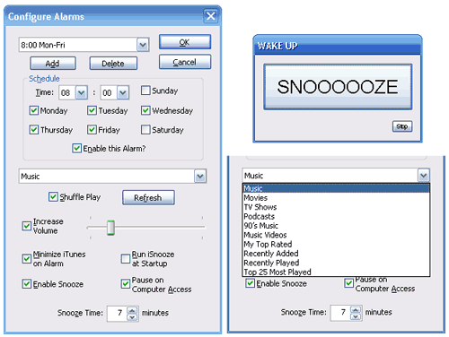 Utilizza iTunes come Allarme e Sveglia con iSnooze