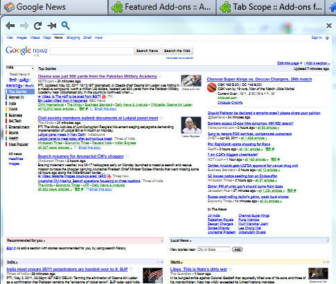 Google News Preview Of Tabscope