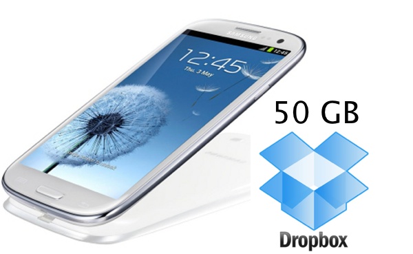 Samsung Galaxy S3 Dropbox 50GB