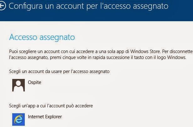 Configura Un Account Per Laccesso Assegnato Windows 8