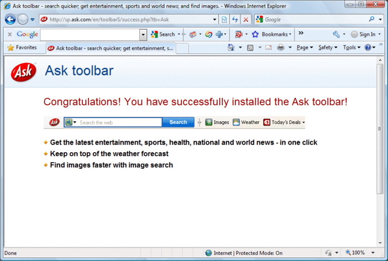 Come cancellare Ask Toolbar da Chrome,Firefox ed Internet Explorer