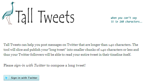Come Superare Limitazione dei 140 Caratteri Twitter con  Tall Tweets