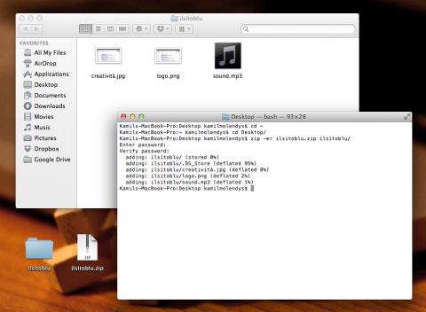 Creare un archivio zip protetto con password su Mac utilizzando il terminale