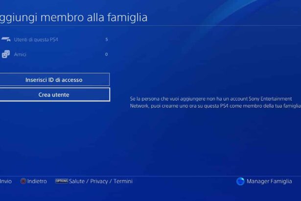 Come impostare un account bambino su PlayStation 4