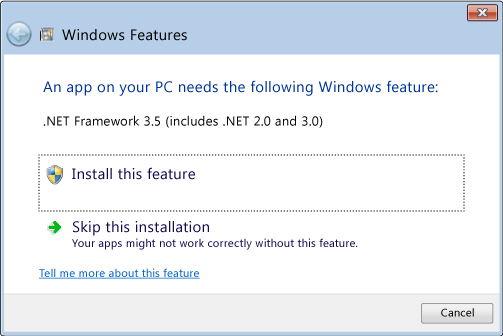Installare .NET Framework 3.5 su Windows 8 offline