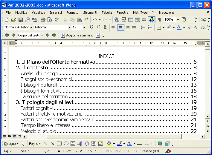 Come aggiungere un sommario ad un documento Word